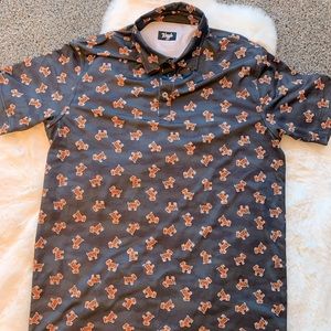 Tiger print collared Active shirt